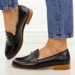 Czarne skórzane mokasyny damskie Potocki 19382. Czarne mokasyny damskie POTOCKI, z jeansu, casualowe. Za 229.00 zł.