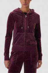 JUICY COUTURE Śliwkowa bluza damska Robertson Hoodie, Rozmiar L. Fioletowe bluzy damskie Juicy Couture, l, bez wzorów, z materiału, z kapturem. W wyprzedaży za 347.99 zł.