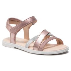 Sandały Geox. Czerwone sandały dziewczęce Geox, bez zapięcia. Za 139.99 zł.