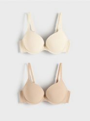 Biustonosz super push up 2 pack - złamana biel. Biustonosze Reserved, bez wzorów, z dzianiny. Za 99.99 zł.