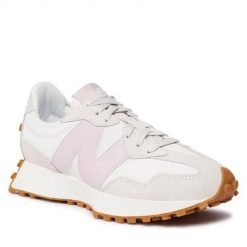 Buty do chodzenia damskie New Balance 327. Białe obuwie sportowe damskie New Balance, bez wzorów, z materiału, do biegania. Za 509.00 zł.
