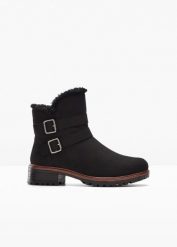 Botki. Brązowe botki damskie bonprix, bez obcasa, bez zapięcia. Za 159.99 zł.