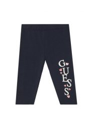 Guess Legginsy K6GB01 J1314 Granatowy Slim Fit. Niebieskie legginsy dla dziewczynek Guess, z aplikacjami, z bawełny. Za 94.99 zł.