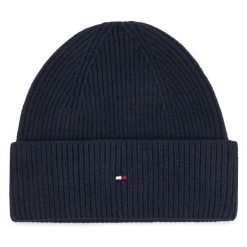 Czapka Tommy Hilfiger. Niebieskie czapki i kapelusze damskie Tommy Hilfiger, na zimę, bez wzorów. Za 189.99 zł.