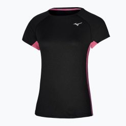 Koszulka do biegania damska Mizuno DryAeroFlow Tee. Czarne koszulki sportowe damskie Mizuno, s, bez wzorów, z materiału, bez kołnierzyka, bez ramiączek, do biegania. Za 159.99 zł.