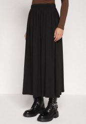 Czarna Bawełniana Spódnica o Rozkloszowanym Kroju Tusnara. Czarne spódnice damskie Born2be, l, bez wzorów, z bawełny, midi, oversize. Za 99.99 zł.