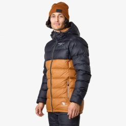 Męska kurtka puchowa do turystyki wiatroszczelna oddychająca Östersund 2.0. Brązowe kurtki męskie SWEDEMOUNT, m, bez wzorów, z puchu, sportowe, bez kaptura. Za 746.00 zł.