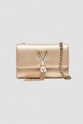 VALENTINO Złota kopertówka Divina. Żółte kopertówki damskie Valentino by Mario Valentino, bez wzorów, bez dodatków. W wyprzedaży za 147.99 zł.