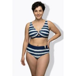 Damskie Bikini paski miękkie miseczki regulowane ramiączka. Niebieskie paski damskie Ulla Popken, bez wzorów, z elastanu. W wyprzedaży za 191.99 zł.