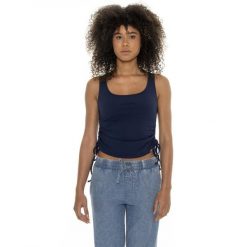 Odzież sportowa na co dzień na siłownię. Niebieskia obuwie sportowe damskie LEONE 1947 APPAREL, bez wzorów, z bawełny, na fitness i siłownię. W wyprzedaży za 69.47 zł.