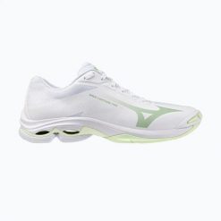 Buty do siatkówki damskie Mizuno Wave Lightning Pro. Białe obuwie sportowe damskie Mizuno, bez wzorów, z materiału, na fitness i siłownię, mizuno wave. Za 459.99 zł.