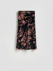 Wzorzysta spódnica midi - wielobarwny. Spódnice damskie Reserved, l, bez wzorów, z tkaniny, midi, proste. Za 219.99 zł.