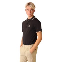 Koszulka polo do jazdy konnej Montar. Niebieskie koszulki polo męskie MONTAR, na lato, m, bez wzorów, z elastanu, klasyczne, bez ramiączek. Za 279.00 zł.