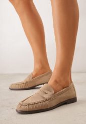 Beżowe Marszczone Mokasyny VICES z Wkładką ze Skóry Naturalnej Nerihaneh. Brązowe mokasyny damskie Born2be, z jeansu, casualowe. Za 89.99 zł.