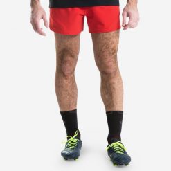 Spodenki do rugby męskie Offload R500. Czerwone szorty męskie OFFLOAD, m, bez wzorów, z elastanu. Za 44.99 zł.