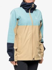 Kurtka przeciwdeszczowa damska Haglofs Finch Proof Jacket. Brązowe kurtki damskie Haglöfs, s, bez wzorów, z materiału, bez kaptura. Za 905.95 zł.