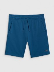 4F Spodenki dresowe regular męskie - turkusowe L. Niebieskie krótkie spodenki sportowe męskie 4f, l, bez wzorów, z bawełny. Za 79.99 zł.