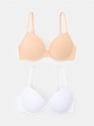Biustonosze gładkie usztywniane 2 pack - biały. Białe biustonosze Sinsay, bez wzorów. Za 25.99 zł.