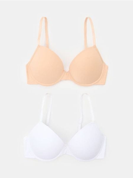 Biustonosze gładkie usztywniane 2 pack - biały. Białe biustonosze Sinsay, bez wzorów. Za 25.99 zł.