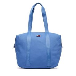Torebka Tommy Jeans. Niebieskie torebki do ręki damskie Tommy Jeans, bez wzorów, z jeansu, bez dodatków. Za 329.99 zł.