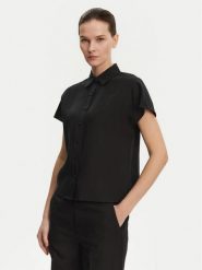 Calvin Klein Koszula K20K208322 Czarny Regular Fit. Czarne bluzki damskie Calvin Klein, bez wzorów, ze lnu, bez kołnierzyka, bez ramiączek. Za 289.99 zł.