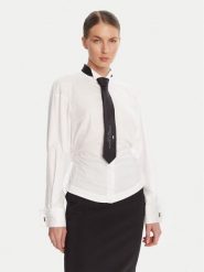 Elisabetta Franchi Koszula re Biały Regular Fit. Białe bluzki damskie Elisabetta Franchi, bez wzorów, z bawełny, bez kołnierzyka, bez ramiączek. Za 1,899.00 zł.