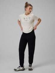 4F Spodnie dresowe joggery damskie - czarne XL. Czarne spodnie dresowe damskie 4f, xl, bez wzorów, z bawełny. Za 149.99 zł.