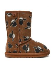 EMU Australia Śniegowce Shaun The Sheep Print K13107 Brązowy. Brązowe buty zimowe dziewczęce Emu Australia, ze skóry, bez zapięcia. Za 439.99 zł.