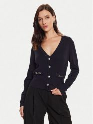 Morgan Kardigan 242-MGAYA Granatowy Regular Fit. Niebieskie kardigany damskie Morgan, s, bez wzorów, z wiskozy, bez kołnierzyka, bez ramiączek, bez kaptura. Za 139.99 zł.