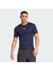 Adidas Koszulka techniczna TECHFIT Compression Training JX2561 Granatowy Slim Fit. Niebieskie koszulki sportowe męskie Adidas, m, bez wzorów, z syntetyku, bez kołnierzyka, bez ramiączek, na fitness i siłownię, techfit (adidas). Za 149.99 zł.