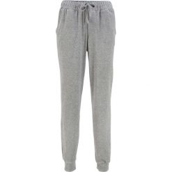 Spodnie dresowe z dzianiny welurowej nicki bonprix jasnoszary melanż. Szare spodnie dresowe damskie bonprix, melanż, z dresówki. Za 69.99 zł.