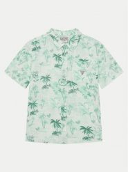 Guess Koszula L5GH03 WFBT0 Zielony Regular Fit. Zielone koszule dla chłopców Guess, z aplikacjami, z wiskozy, bez kołnierzyka, bez ramiączek. Za 139.99 zł.