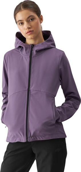 4f Kurtka damska softshell F285 fioletowa 4FWAW24TSOFF285 50S S. Fioletowe kurtki damskie 4f, s, bez wzorów, z softshellu, bez kaptura. Za 230.93 zł.
