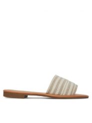 DeeZee Klapki XHS962-1 Beżowy. Brązowe klapki damskie DeeZee, bez wzorów, z materiału, bez obcasa. Za 69.99 zł.