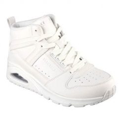 Buty do chodzenia damskie Skechers Uno-High Regards. Białe obuwie sportowe damskie Skechers, bez wzorów, z materiału, trekkingowe. Za 427.00 zł.