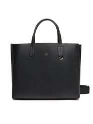 Tommy Hilfiger Torebka Th Distinct Satchel AW0AW17463 Czarny. Czarne torebki do ręki damskie Tommy Hilfiger, bez wzorów, ze skóry, bez dodatków. Za 669.99 zł.