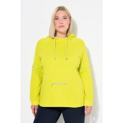 Damskie Bluza z kapturem odblaskowe lamówki kaptur kieszeń na zamek. Zielone bluzy damskie Ulla Popken, plus size, bez wzorów, z bawełny, z kapturem. Za 294.99 zł.