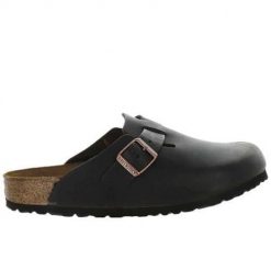 Klapki męskie Birkenstock Boston BS S. Czarne klapki męskie Birkenstock, z materiału. Za 553.65 zł.