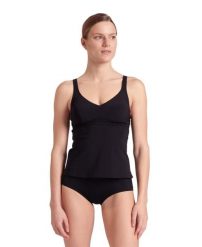 Strój kąpielowy damski dwuczęściowy Arena Bodylift Manuela Tankini. Czarne bikini damskie Arena, l, bez wzorów, z elastanu, wakacyjne, na fitness i siłownię. Za 101.98 zł.