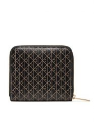 Calvin Klein Portfel Emblem Aop Square Zip Around LV04F1089G Czarny. Czarne portfele damskie Calvin Klein, bez wzorów, ze skóry. Za 249.99 zł.