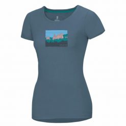 Koszulka damska Ocun Classic. Niebieskie koszulki sportowe damskie Ocun, xs, bez wzorów, bez kołnierzyka, bez ramiączek, wspinaczkowe. Za 178.50 zł.