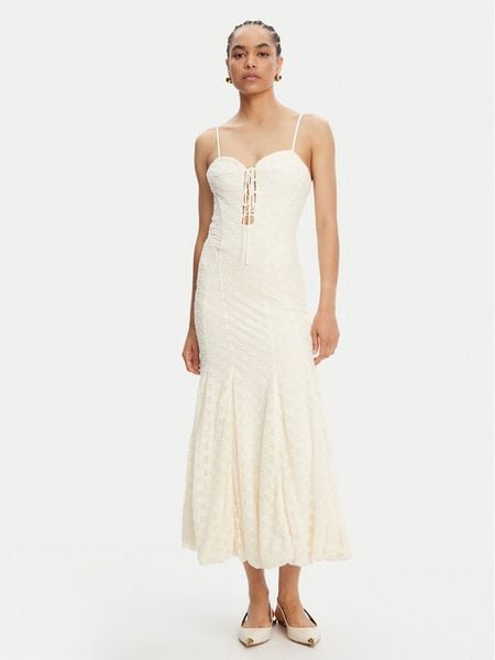 Bardot Sukienka koktajlowa Delaney 59928DB Beżowy Regular Fit. Brązowe sukienki damskie Bardot, bez wzorów, z bawełny, wizytowe, bez kołnierzyka, bez ramiączek. Za 369.99 zł.