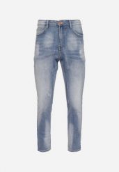 Niebieskie Jeansy Skinny z Przeszyciami z Kieszeniami i Suwakiem Skili. Niebieskie jeansy męskie Born2be. Za 89.99 zł.