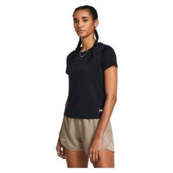 Koszulka do biegania damska Under Armour Launch. Czarne koszulki sportowe damskie Under Armour, s, bez wzorów, sportowe, bez kołnierzyka. Za 99.99 zł.