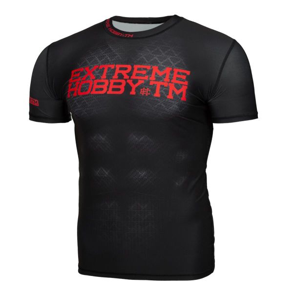 Koszulka Męska Rashguard MMA na Siłownię EXTREME HOBBY BLACK ARMOUR. Czarne koszulki sportowe męskie EXTREME HOBBY, m, bez wzorów, z bawełny, bez kołnierzyka, bez ramiączek, do biegania. Za 199.00 zł.