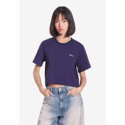 Koszulka sportowa damska Prosto Heavyweight z krótkim rękawem. Niebieskie koszulki sportowe damskie Prosto., bez wzorów, bez kołnierzyka, bez ramiączek. W wyprzedaży za 117.99 zł.