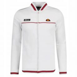 ELLESSE BLUZA MĘSKA SPORTOWA ROZPINANA M KOLOR BIAŁY. Białe bluzy męskie Ellesse, l, bez wzorów, z materiału, bez kaptura, do biegania. Za 242.43 zł.