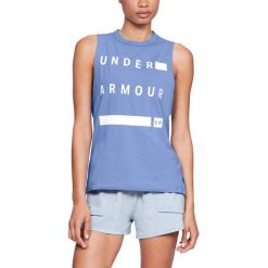 Under Armour Koszulka damska Muscle Tank Linear Wordmark fioletowa r. S (1310482-586). Bluzki damskie marki Under Armour. Za 68.64 zł.