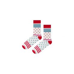 Skarpetki Red Stripes N Dots. Niebieskie skarpety męskie marki Soxstory, z napisami. Za 16.00 zł.
