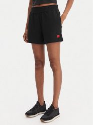 HUGO Szorty sportowe Signature 50556815 Czarny Regular Fit. Czarne szorty sportowe damskie Hugo, l, bez wzorów, z bawełny, sportowe. Za 209.99 zł.